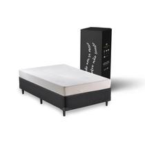 Kit Colchão na Caixa Smart Comfort 5 anos de garantoa Com Base Box Suede Preto Solteiro King Star