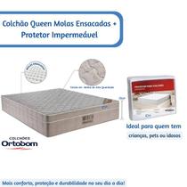Kit Colchão Ortobom Airtech Spring Pocket Queen 158x198x25 com Protetor Impermeável