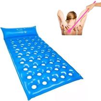 Kit Colchao Solteiro Vazado Hospitalar Acamados + 01 Coçador Costas Mão