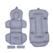 Kit Colchonete 3 Peças Para Carrinho + Bebê Conforto - Cinza