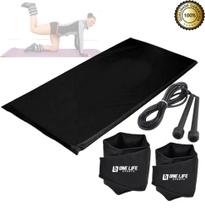 Kit Colchonete + Caneleira 4 kg + Corda Preto