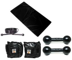 Kit Colchonete+Corda+Par Caneleira 3kg+Par Halter Emb. 5kg Kit Colchonete+Corda+Par Caneleira 3kg+Par Halter Emb. 5kg
