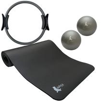Kit Colchonete de Exercícios DS1020 + Toning Balls 0,5kg DS1060 + Anel Pilates DS1046 Dafoca Sports