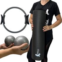 Kit Colchonete de Exercícios DS1020 + Toning Balls 1kg DS1061 + Anel Pilates DS1046 Dafoca Sports