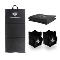 Kit Colchonete Dobrável D50 Academia Maleta + Par de Caneleira 4Kg Musculação Fitness Tornozeleira Preto - Diamond Fit