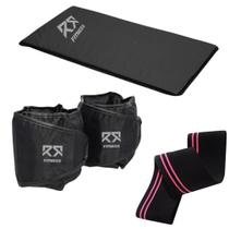 Kit Colchonete + Par Caneleira Tornozeleira De Peso + Mini Hip Band Elástico Leve Fraco Profissional Para Treino Funcional Academia Kit Colchonete + Par Caneleira Tornozeleira De Peso + Mini Hip Band Elástico Leve Fraco Profissional Para Treino Funcional Academia