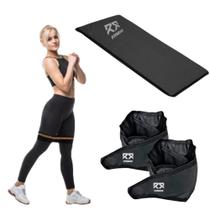 Kit Colchonete + Par Caneleira Tornozeleira De Peso + Mini Hip Band Elástico Médio Profissional Para Treino Funcional Academia Kit Colchonete + Par Caneleira Tornozeleira De Peso + Mini Hip Band Elástico Médio Profissional Para Treino Funcional Academia