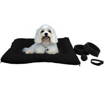 Kit Colchonete Pet Pequeno com Comedouro Coleira Bolinha Fofos