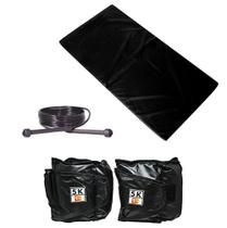 Kit Colchonete Preto + Corda de Pular + Par Caneleira 5kgs