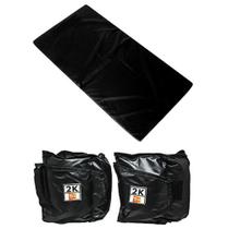 Kit Colchonete Preto + Par de Caneleira Tornozeleira De Peso 2kgs Profissional