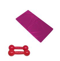 Kit Colchonete Rosa + Par de Halter Bola Emborrachado Rosa 2Kg