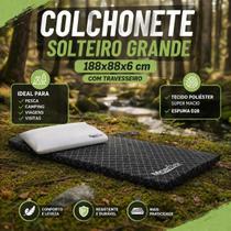 Kit Colchonete Solteirão D28 188x88x6 Com Travesseiro Soft
