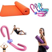 Kit Colchonete Tapete Yoga Ginástica Pilates + Clipe D Perna