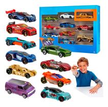 Kit Coleção 10 Carrinhos Hot Cars Carros Miniatura De Ferro