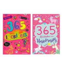 Kit coleção 2 livros rosa 365 atividades incríveis e colorir - Ciranda cultural