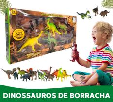 Kit Coleção 6 Peças De Borracha Dinossauro De Brinquedo Top