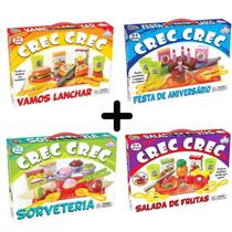 Kit Coleção Brinquedo Crec Crec Sorvete Festa Frutas Lanche