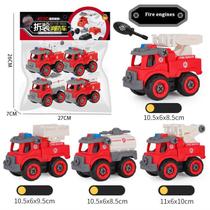 Kit Coleção Carrinho De Bombeiro Monta e Desmonta