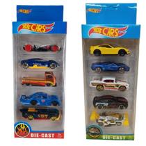 Kit Coleção Carrinho De Ferro Estilo Hot Wheels 05 Peças Kit Coleção Carrinho De Ferro Estilo Hot Wheels 05 Peças