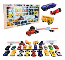 Kit Coleção Carrinhos 25 Peças Caminhões e Carretas Brinquedo Kit Coleção Carrinhos 25 Peças Caminhões e Carretas Brinquedo