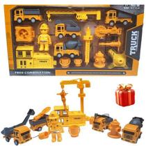 Kit Coleção Miniatura Caminhão Truck Construção15 peças - Toy king