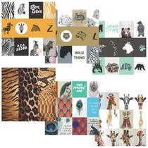 Kit Coleção Papel Cardstock Scrapbook Modern Animal Print