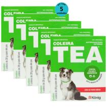 Kit Coleira Contra Pulgas E Carrapatos TEA 327 Cães De Porte Médio König 28g Com 44cm Com 5 unidades