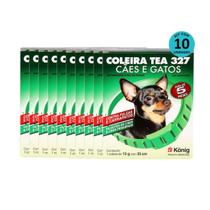 Kit Coleira Contra Pulgas E Carrapatos TEA 327 Cães Pequenos König 13g Com 33cm Com 10 unidades
