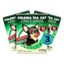 Kit Coleira Contra Pulgas E Carrapatos TEA 327 Cães Pequenos König 13g Com 33cm Com 3 unidades Kit Coleira Contra Pulgas E Carrapatos TEA 327 Cães Pequenos König 13g Com 33cm Com 3 unidades