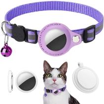 Kit Coleira para Gato com Smart Tag Rastreador Localizador compatível com l O S e funciona no App Find My ou Buscar