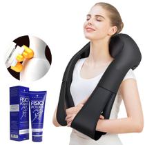 Kit Colete de Massagem Shiatsu Com Luz De Aquecimento + Pomada Fisiopower