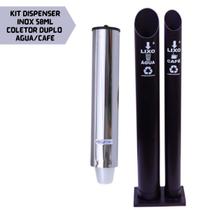 Kit Coletor Duplo Água Café E Dispenser Inox Água 50ML
