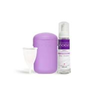 Kit Coletor Menstrual + Cápsula Esterilizadora + Espuma Íntima Inciclo - Kit Coletor Menstrual + Cápsula Esterilizadora + Espuma Íntima Inciclo -