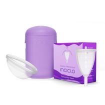 Kit: Coletor Menstrual Modelo Teen + Disco Menstrual + Cápsula Esterilizadora Inciclo Lavanda