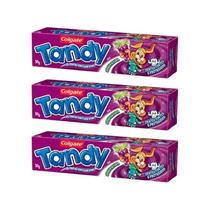 Kit Colgate com 3 Creme Dental Tandy Sabor Uva Ventura 50g Cada