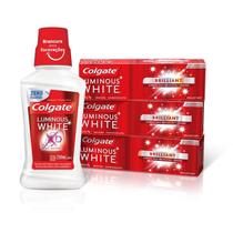 Kit Colgate Luminous White 3 unidades 70g cada +Enxaguante Kit Colgate Luminous White 3 unidades 70g cada +Enxaguante
