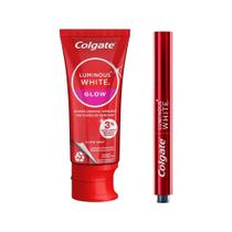 Kit Colgate Luminous White Caneta Clareadora Dental 2,5ml + Creme Dental Clareador Glow 70g