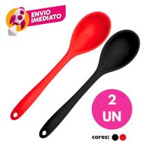 Kit Colher Arroz Em Silicone Maciço Multiuso Para Panelas Teflon Cerâmico Inox
