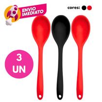 Kit Colher Arroz Em Silicone Maciço Multiuso Para Panelas Teflon Cerâmico Inox Kit Colher Arroz Em Silicone Maciço Multiuso Para Panelas Teflon Cerâmico Inox