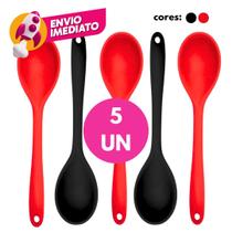 Kit Colher Arroz Em Silicone Maciço Multiuso Para Panelas Teflon Cerâmico Inox Kit Colher Arroz Em Silicone Maciço Multiuso Para Panelas Teflon Cerâmico Inox