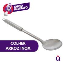 Kit Colher Arroz Grande Inox Premium 32cm Preparar Servir Cozinhar Dia a Dia Buffet Restaurante