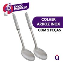 Kit Colher Arroz Grande Inox Premium 32cm Preparar Servir Cozinhar Dia a Dia Buffet Restaurante Kit Colher Arroz Grande Inox Premium 32cm Preparar Servir Cozinhar Dia a Dia Buffet Restaurante