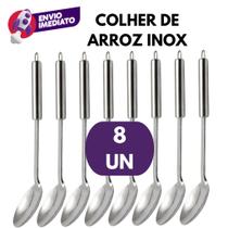 Kit Colher Arroz Grande Preparar Servir Mesa Preparo Refeições Restaurante Em Inox