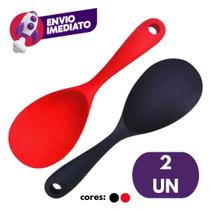 Kit Colher Arroz Silicone Para Panela Elétrica Antiaderente Multiuso Preparar Servir