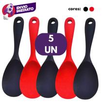 Kit Colher Arroz Silicone Para Panela Elétrica Antiaderente Multiuso Preparar Servir