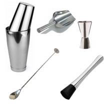 Kit Colher Bailarina Coqueteleira Bst Dosador Macerador Pá G Kit Colher Bailarina Coqueteleira Bst Dosador Macerador Pá G