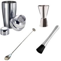 Kit Colher Bailarina Coqueteleira Cobler Macerador Dosador Duplo