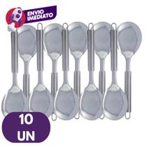 Kit Colher Colherão Para Servir Arroz Pequena 26cm Inox Premium Cabo Tubular Cozinha Restaurante Kit Colher Colherão Para Servir Arroz Pequena 26cm Inox Premium Cabo Tubular Cozinha Restaurante
