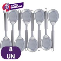 Kit Colher Colherão Para Servir Arroz Pequena 26cm Inox Premium Cabo Tubular Cozinha Restaurante Kit Colher Colherão Para Servir Arroz Pequena 26cm Inox Premium Cabo Tubular Cozinha Restaurante
