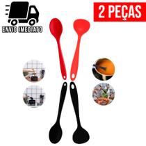 Kit Colher de Arroz e Concha de Feijão de Silicone 2 Peças Utensílios de Cozinha